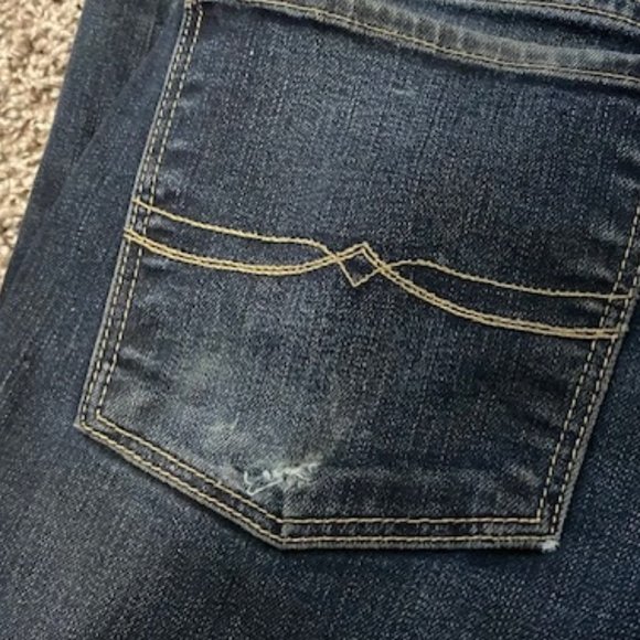 LUCKY BRAND Dark-Med Wash BLUE STRETCH Ankle JEANS * BROOKLYN SKINNY * sz 2 / 26 - Picture 9 of 12